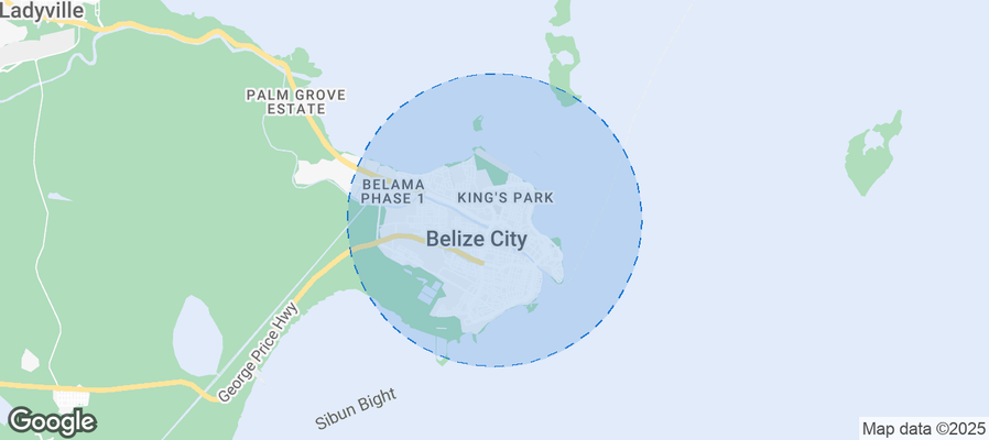 Belize City Airbnb map